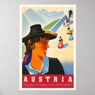 Österreich Vintage Reiseplakat Druck Poster