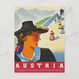 Österreich Vintage-Reiseposter Postkarte