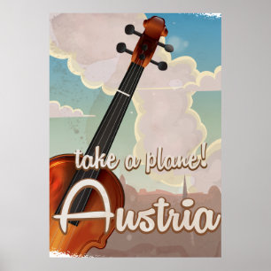Österreich Violine Vintage Reiseplakat. Poster