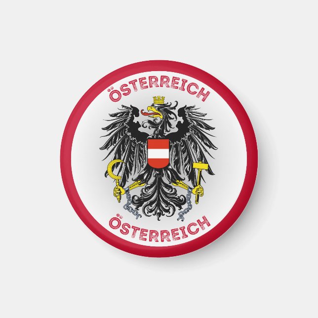 Österreich-Wappen-Circle-Shape Magnet (Vorne)