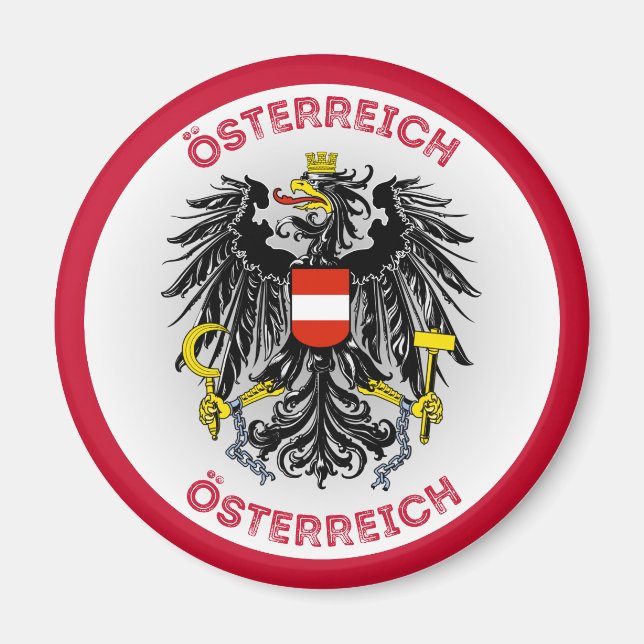 Österreich-Wappen-Circle-Shape Magnet (Vorne)