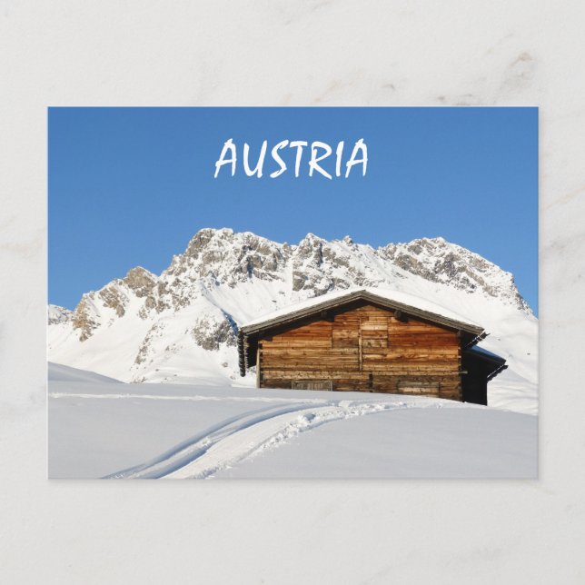 Österreich Winter in den Alpen in Lech am Arlberg Postkarte (Vorderseite)