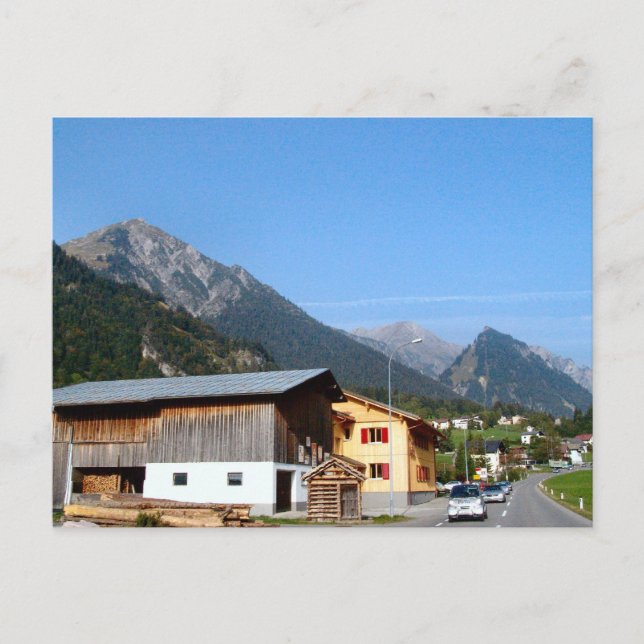 Österreich, Zillertal, Wald und Berge Postkarte (Vorderseite)