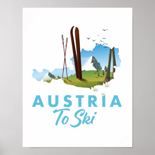 Österreich zum Skifahren. Poster (Vorne)