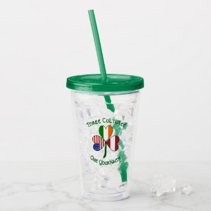Österreichisch Irisch Amerikanischer Shamrock Pers Acryltrinkbecher