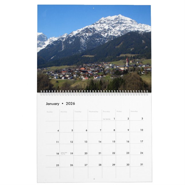 Österreichische Alpen Kalender (Jan 2026)
