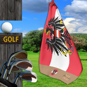 Österreichische Fahne & Österreich mit Monogramm Golfhandtuch