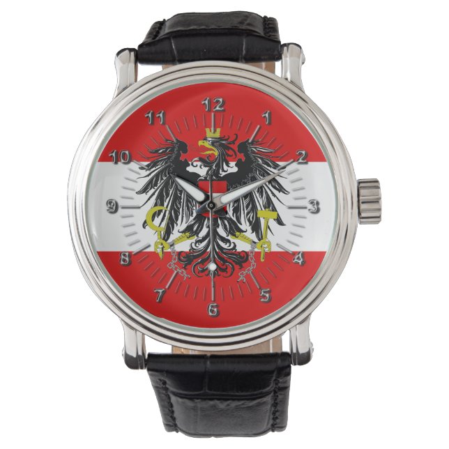 Österreichische Flagge Armbanduhr (Vorderseite)