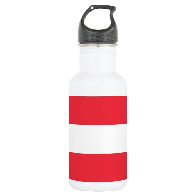 Österreichische Flagge Edelstahlflasche (Vorderseite)