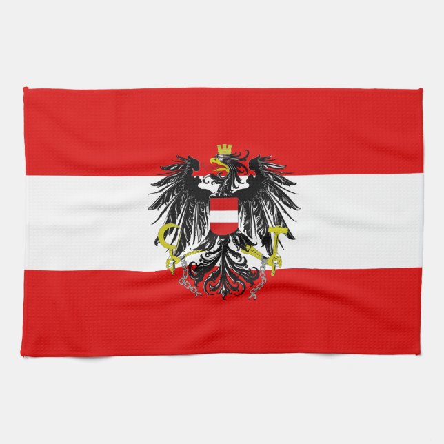 Österreichische Flagge Geschirrtuch (Horizontal)