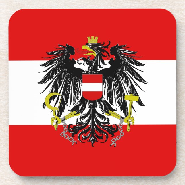 Österreichische Flagge Getränkeuntersetzer (Vorderseite)