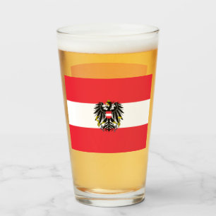 Österreichische Flagge Glas
