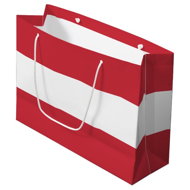 Österreichische Flagge Große Geschenktüte (Vorderseite Schrägansicht)