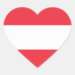 Österreichische Flagge Herz-Aufkleber