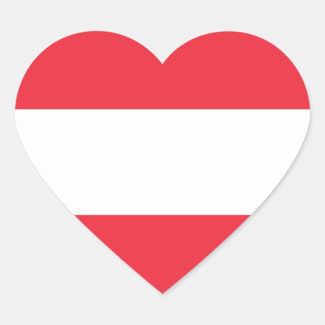 Österreichische Flagge Herz-Aufkleber (Vorderseite)