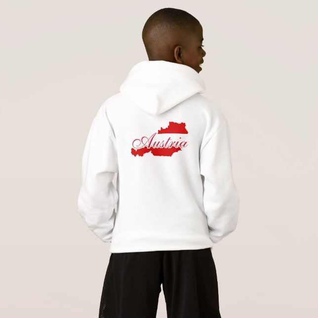 Österreichische Flagge Hoodie (Schwarz voll)