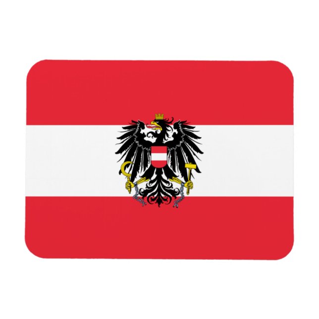 Österreichische Flagge Magnet (Horizontal)