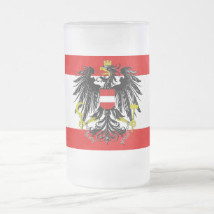 Österreichische Flagge Mattglas Bierglas