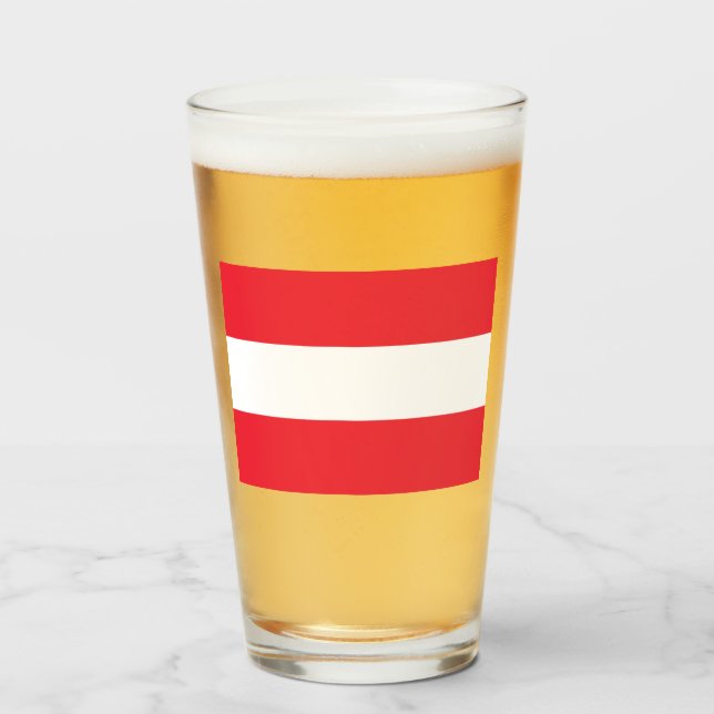 Österreichische Flagge (Österreich) Glas (Vorne (Gefüllt))