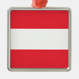 Österreichische Flagge (Österreich) Keramik Ornament Aus Metall