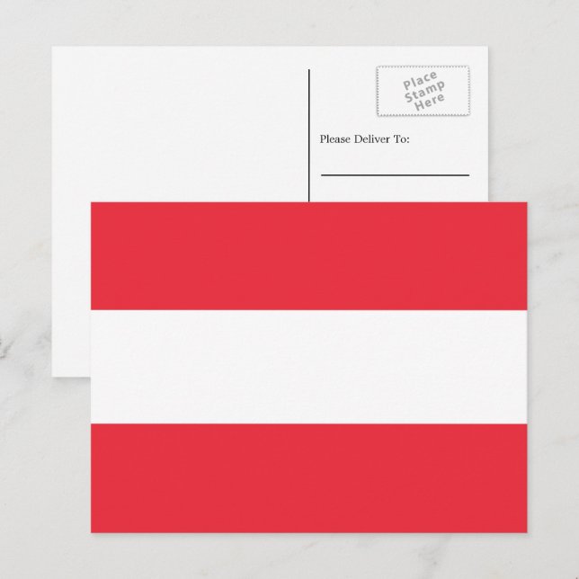 Österreichische Flagge, österreichische Flagge Postkarte (Vorne/Hinten)