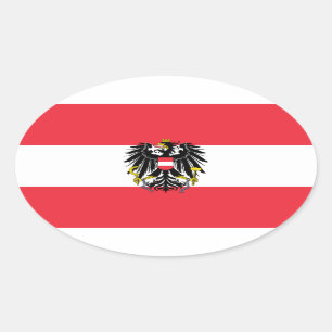 Österreichische Flagge Ovaler Aufkleber