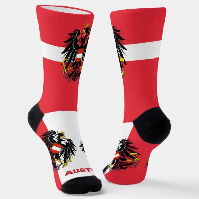 Österreichische Flagge Patriotisch, Nachhaltiges Ö Socken (Gewinkelt)