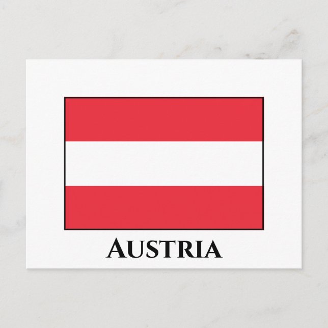 Österreichische Flagge Postkarte (Vorderseite)