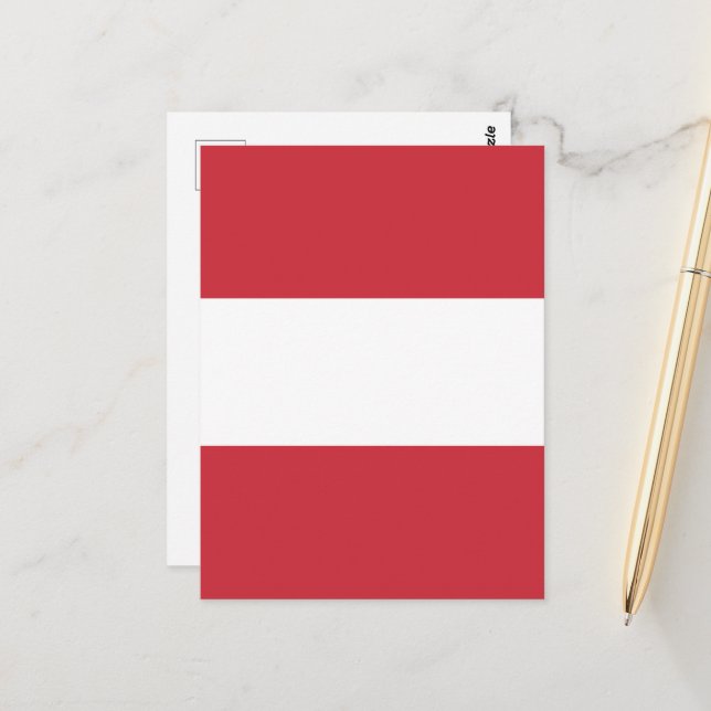 Österreichische Flagge Postkarte (Vorderseite/Rückseite Beispiel)