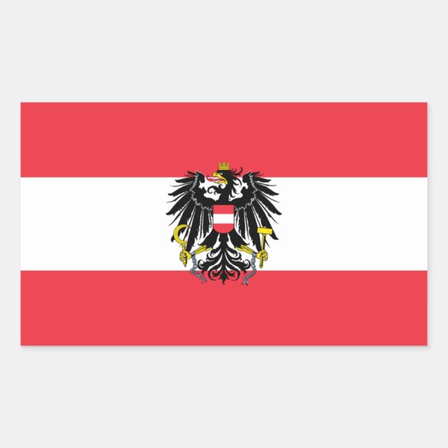 Österreichische Flagge Rechteckiger Aufkleber (Vorderseite)