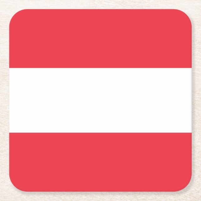 Österreichische Flagge Rechteckiger Pappuntersetzer (Vorderseite)