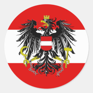 Österreichische Flagge Runder Aufkleber