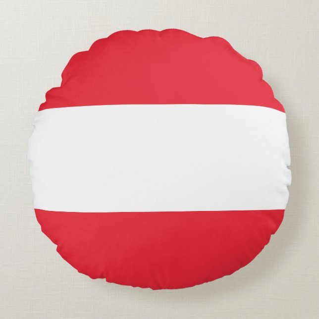 Österreichische Flagge Rundes Kissen (Vorderseite)