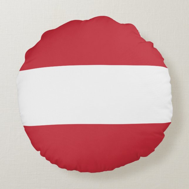 Österreichische Flagge Rundes Kissen (Rückseite)
