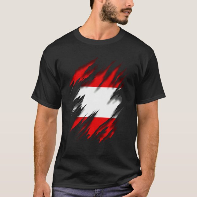 Österreichische Flagge T-Shirt (Vorderseite)