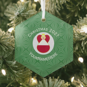 Österreichische Flagge Weihnachtsengel Name Jahr S Ornament Aus Glas