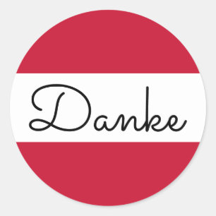 Österreichische Flaggenfarben Danke Runder Aufkleber