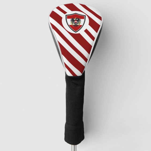 Österreichische Flaggenwappen Golf Headcover (Vorderseite)