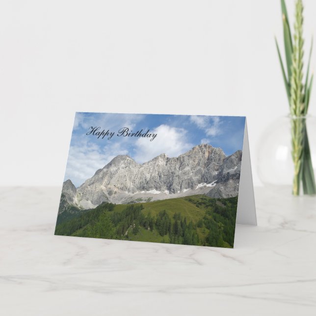 Österreichische Gebirge zum Geburtstag Karte (Vorderseite)