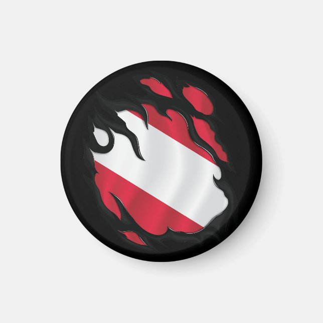 Österreichische Rippenflagge Magnet (Vorne)