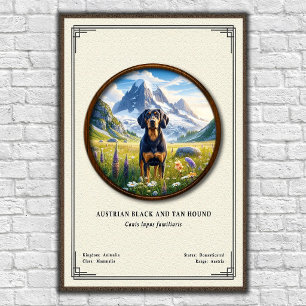 Österreichische Schwarz-Tan-Hetzjäger Zoologie-Ser Poster