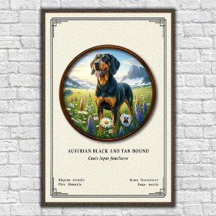 Österreichische Schwarz-Tan-Hound-Zoologie-Serie Poster