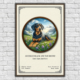 Österreichische Schwarz-Tan-Hound Zoologie-Serie Poster
