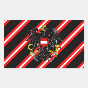 Österreichische Streifenflagge Rechteckiger Aufkleber