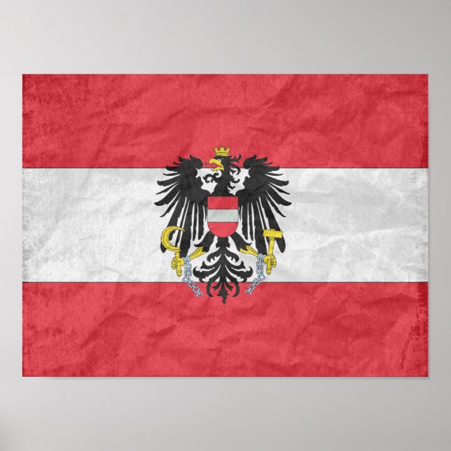 Österreichische Wappen-Flagge Poster (Vorne)