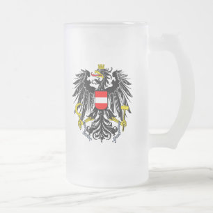 Österreichische Wappen Mattglas Bierglas