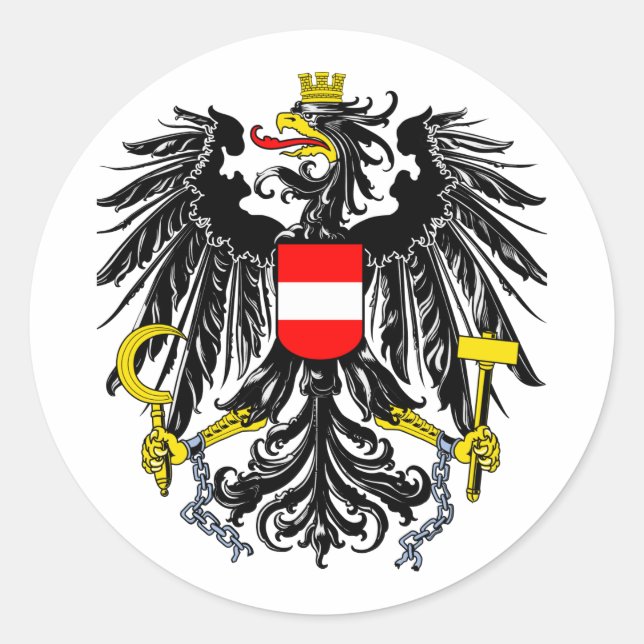 Österreichische Wappen Runder Aufkleber (Vorderseite)