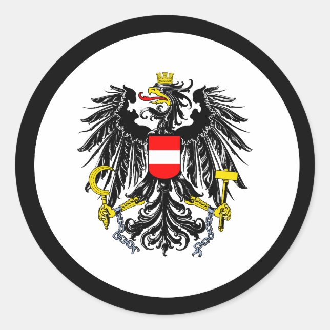 Österreichische Wappen Runder Aufkleber (Vorderseite)