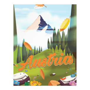 Österreichisches Cartoon-Reiseplakat Fotodruck