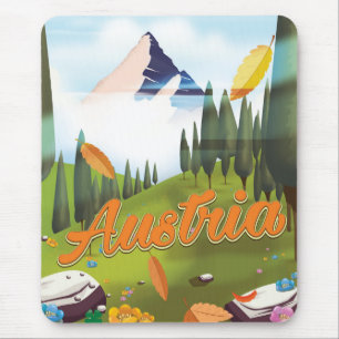 Österreichisches Cartoon-Reiseplakat Mousepad